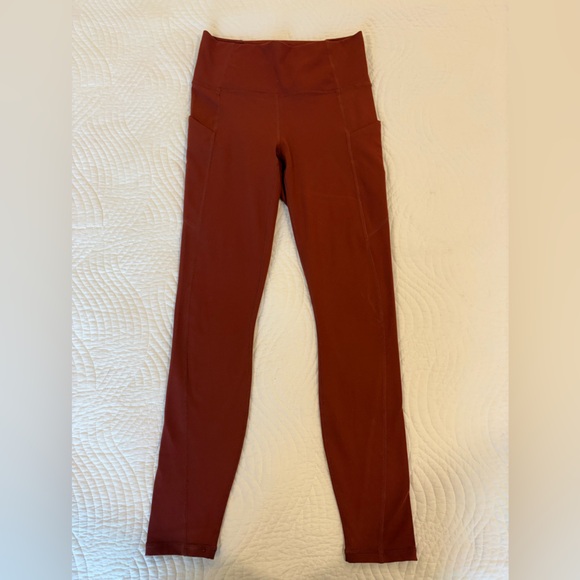Fabletics Pants - Fabletics -Pure Luxe Leggings, High-Waisted Rust